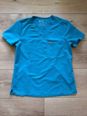 Teal FIGS Scrub Top One Pocket Size Small